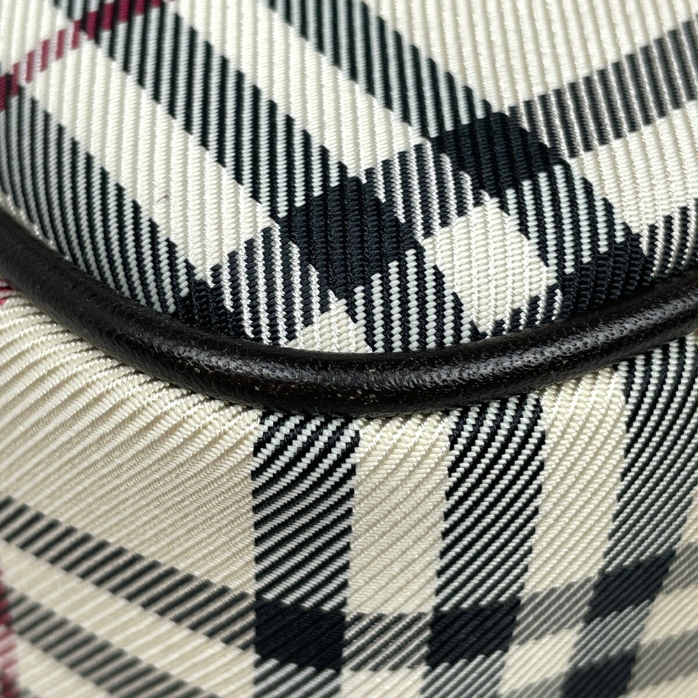 Burberry Logo Shoulder Bag Check One Shoulder Hobo Canvas Beige - Picture 2 of 6